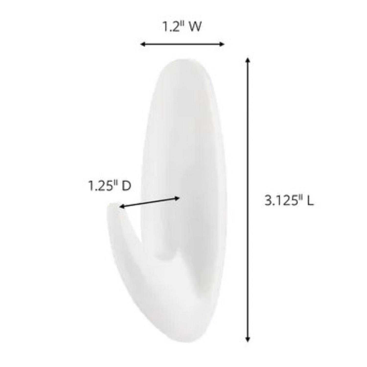 3M Command Medium Plastic Designer Hooks 3.13 in. L 6 pk