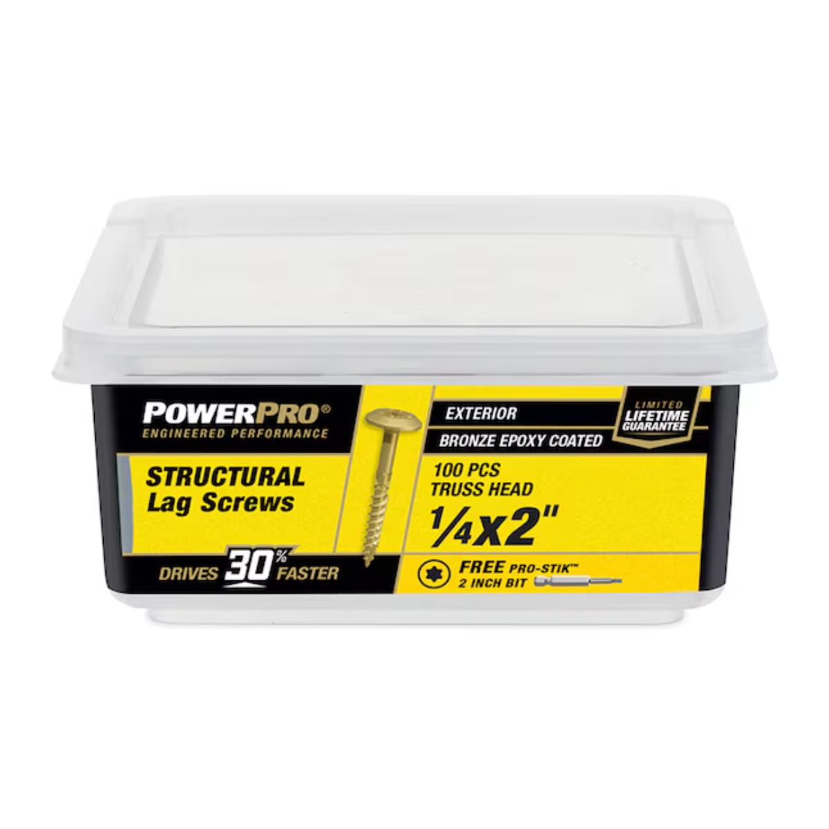 Power Pro 1/4-in x 2-in Epoxy Exterior Structural wood screws 100 Pieces