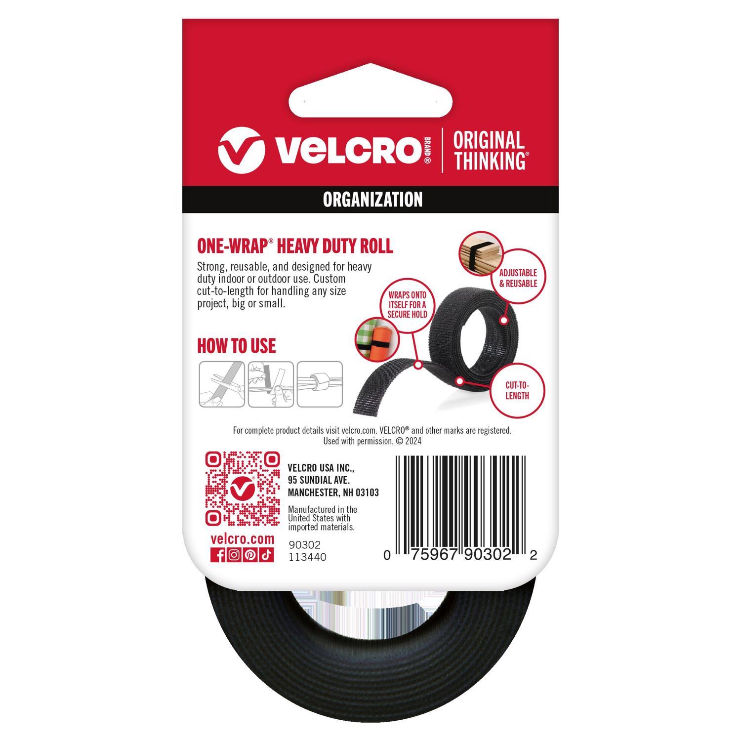 VELCRO Brand ONE-WRAP Small Nylon Ties 48 in. L 1 pk