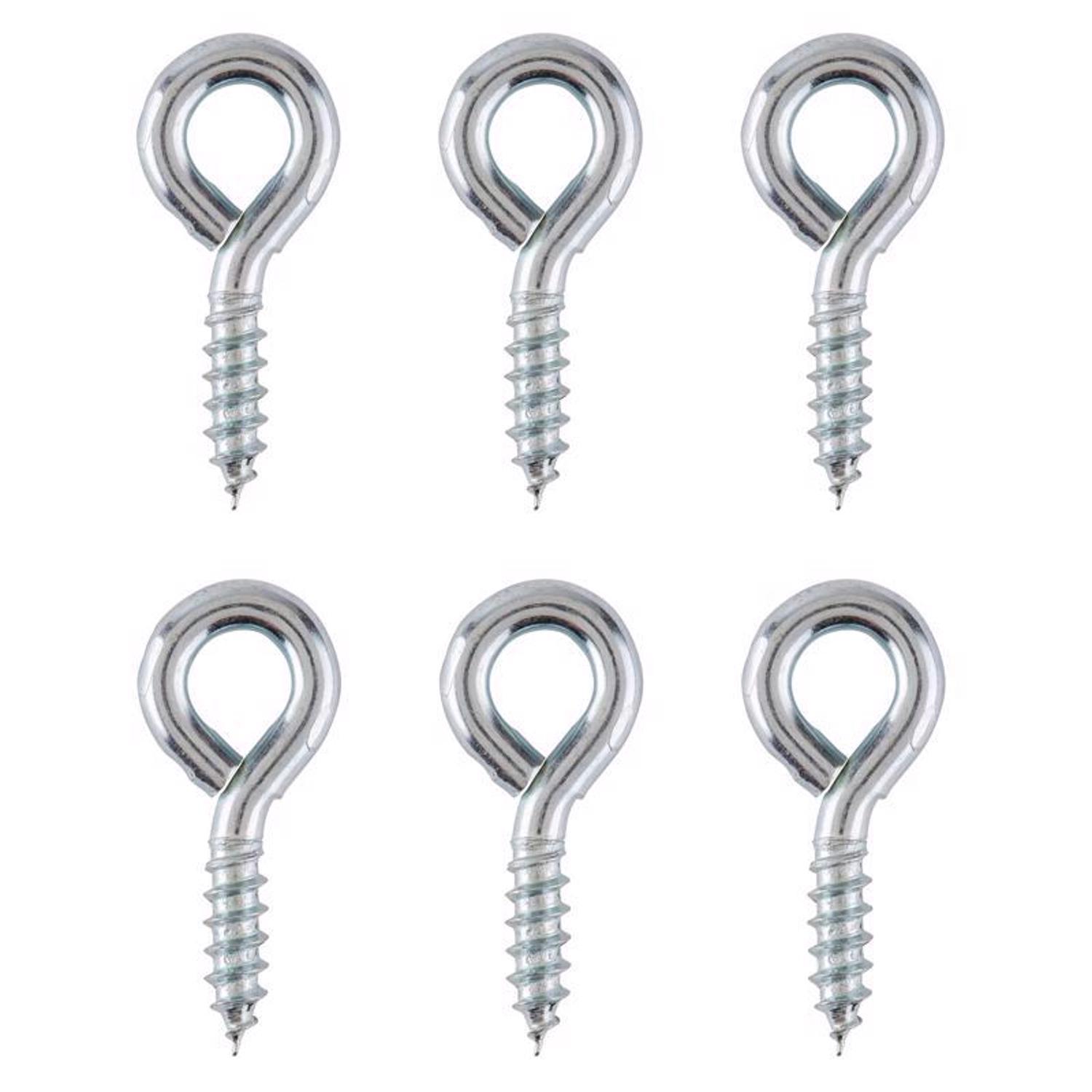 Ace 3/16 in. D X 1-3/8 in. L Zinc-Plated Steel Screw Eye 90 lb. cap. 6 pk