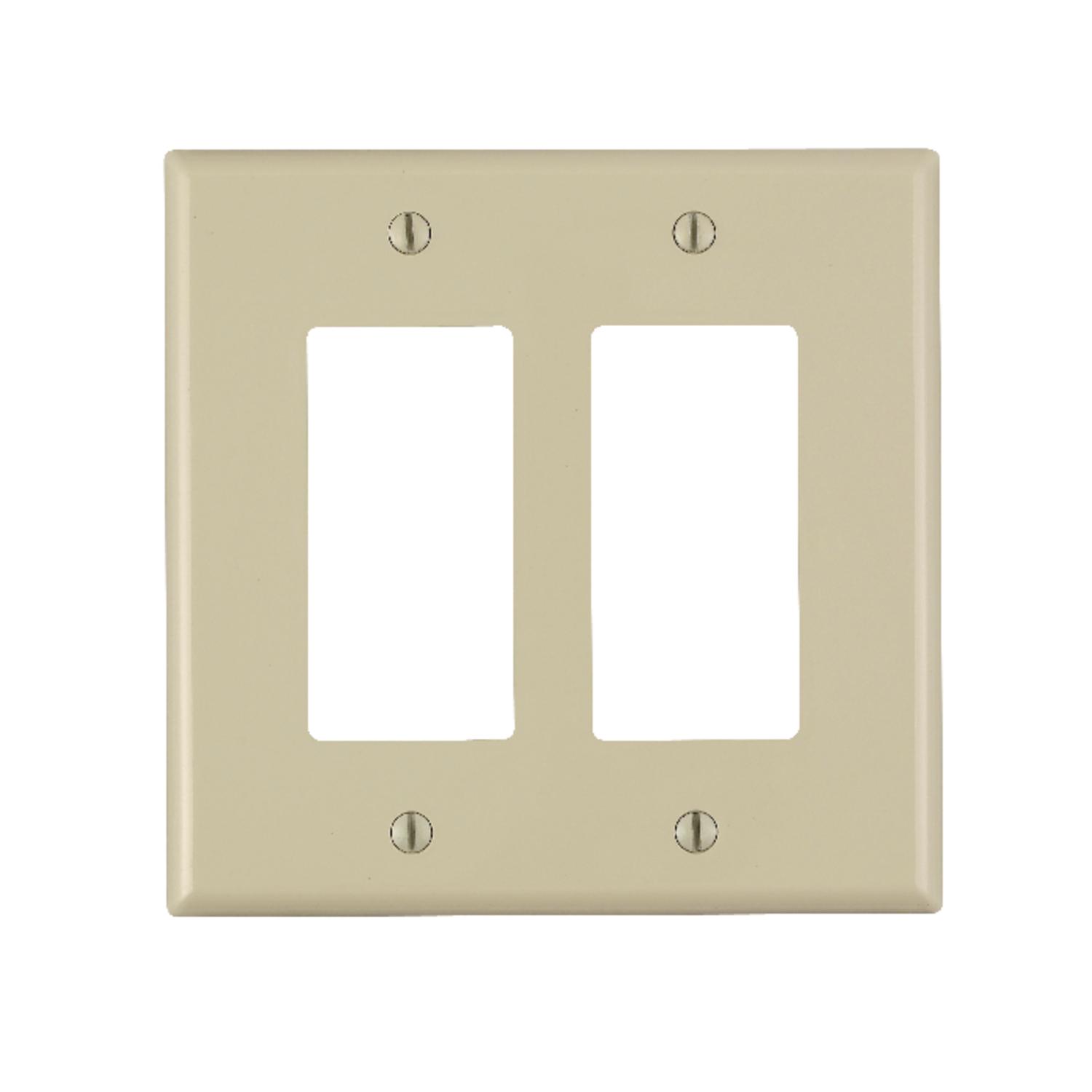 Leviton Midway Ivory 2 gang Nylon Decorator Wall Plate 1 pk