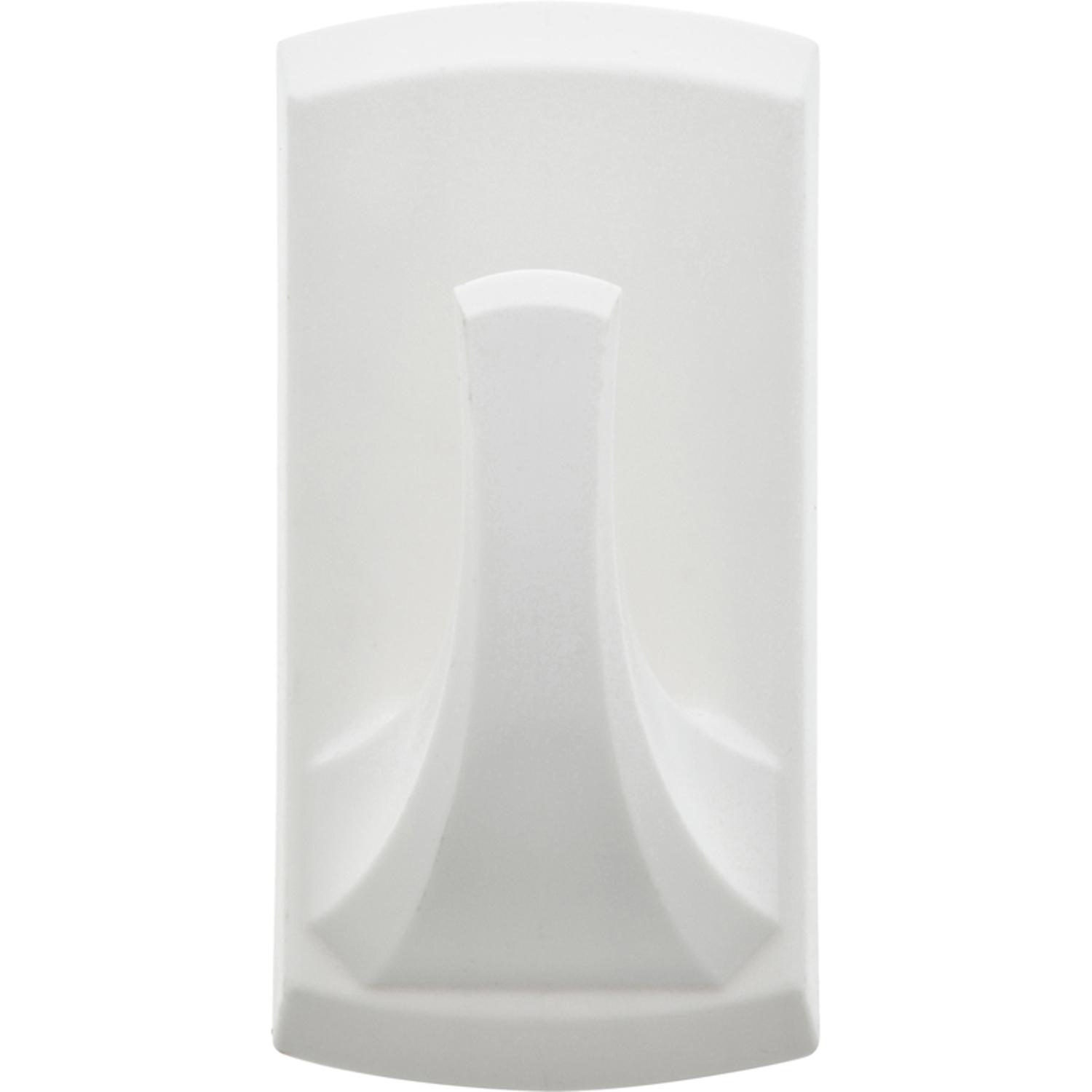 HILLMAN 3.5 in. L White Plastic Rectangular Decorative Hooks 20 lb. cap. 2 pk