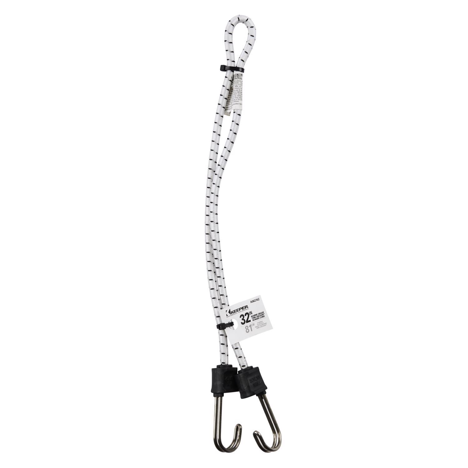 Keeper Black/White Bungee Cord 32 in. L X 0.315 in. 1 pk