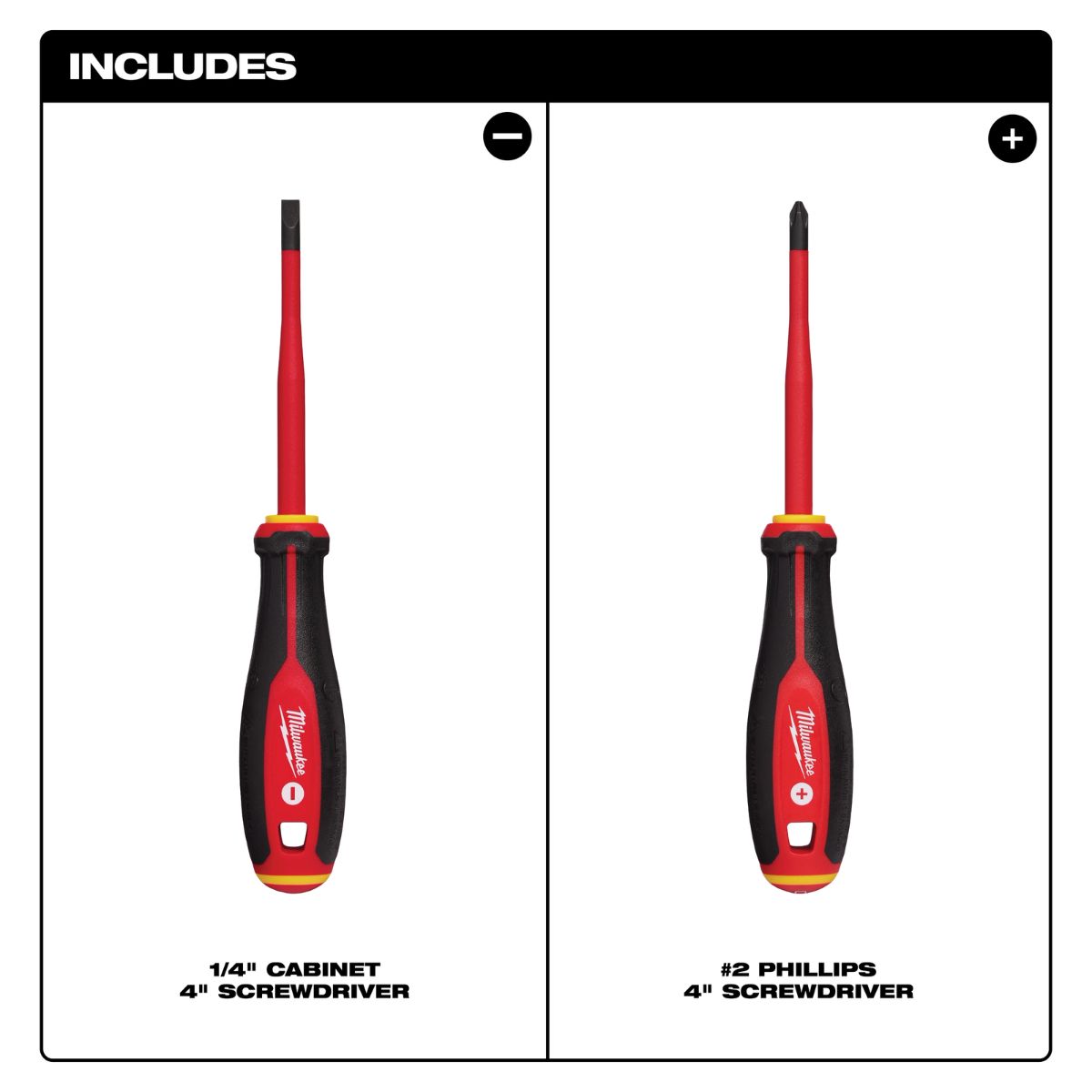 Milwaukee 2 Pieces 1000V Insulated Slim Tip Screwdriver Set