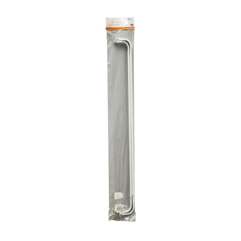 Kenney White Traditional/Transitional Double Curtain Rod 28 in. L X 48 in. L
