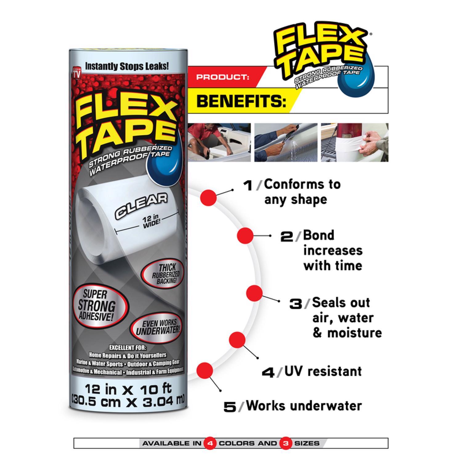 Flex Seal Family of Products Flex Tape 4 in. W X 5 ft. L Black Waterproof Repair Tape