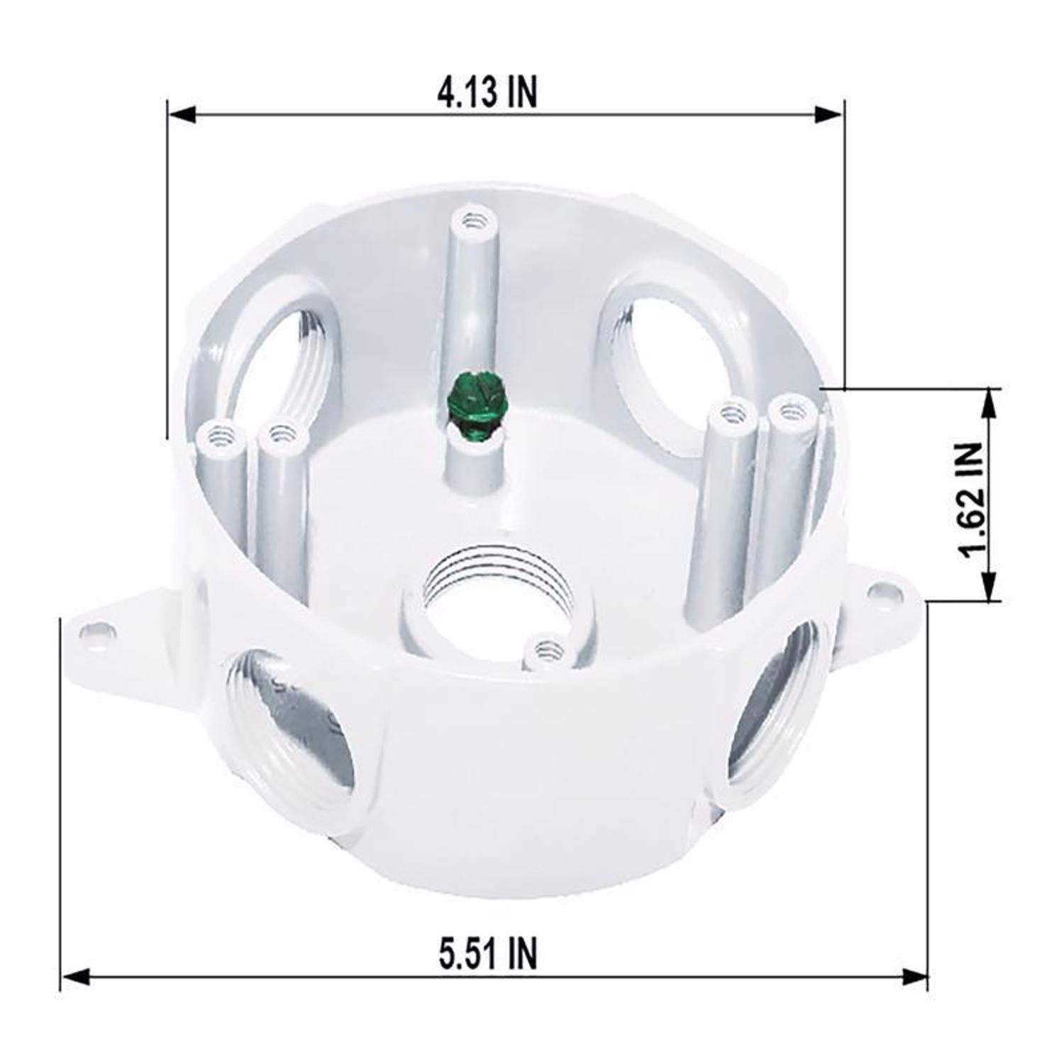 Sigma Engineered Solutions New Work 16 cu in Round Die-Cast Metal Weatherproof Box White