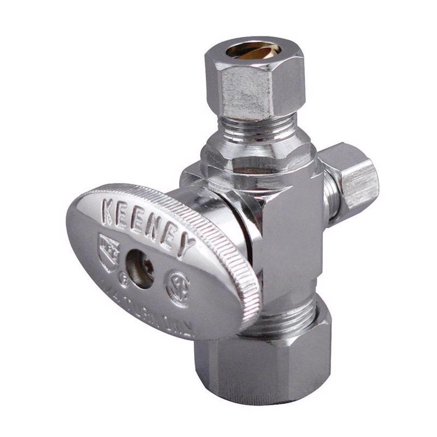 Ace 1/2 in. FPT X 1/2 in. Brass Dual Outlet Angle Stop