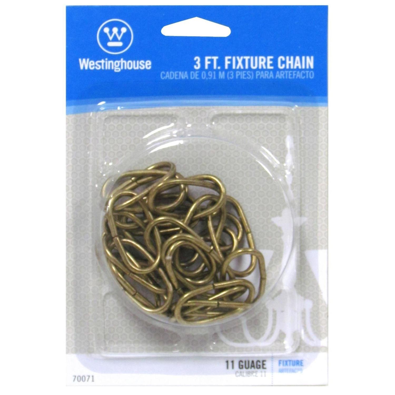 Westinghouse 11 gauge Antique Brass Antique Brass Metal Hanging Chain.88 in. D 36 in.