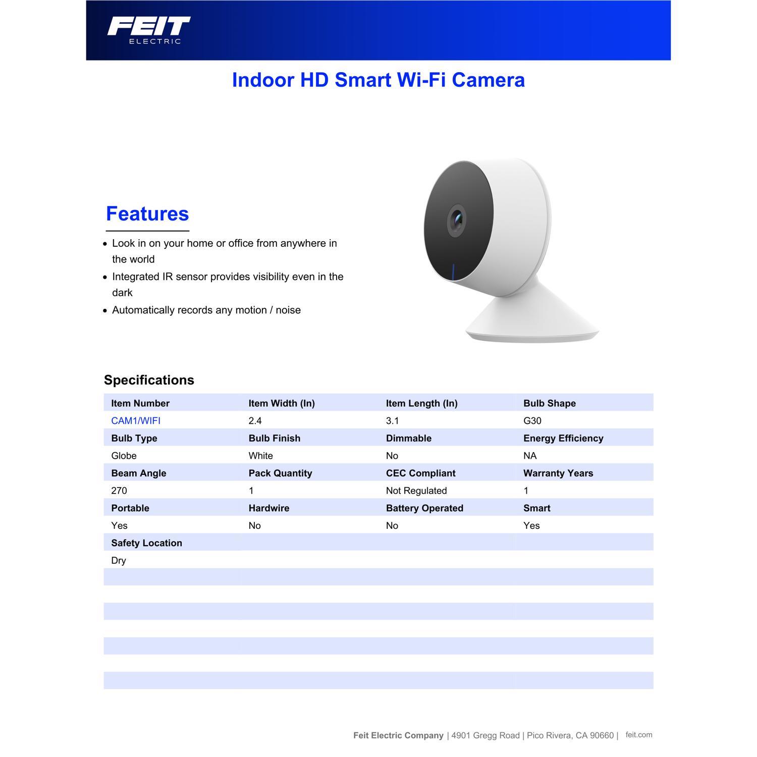 Feit Smart Home Plug-in Indoor Smart-Enabled Security Camera