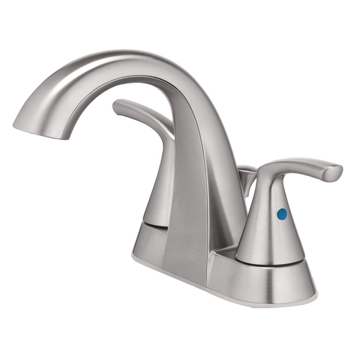 Oakbrook Collection Pacifica Brushed Nickel Transitional Two-Handle Bathroom Sink Faucet 4 in.