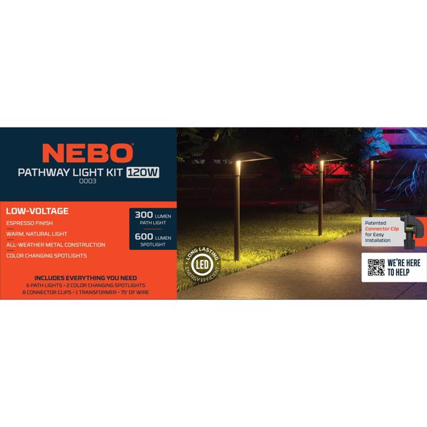 NEBO Low Voltage 120 W LED Pathway Light and Spot Light Kit 8 pk
