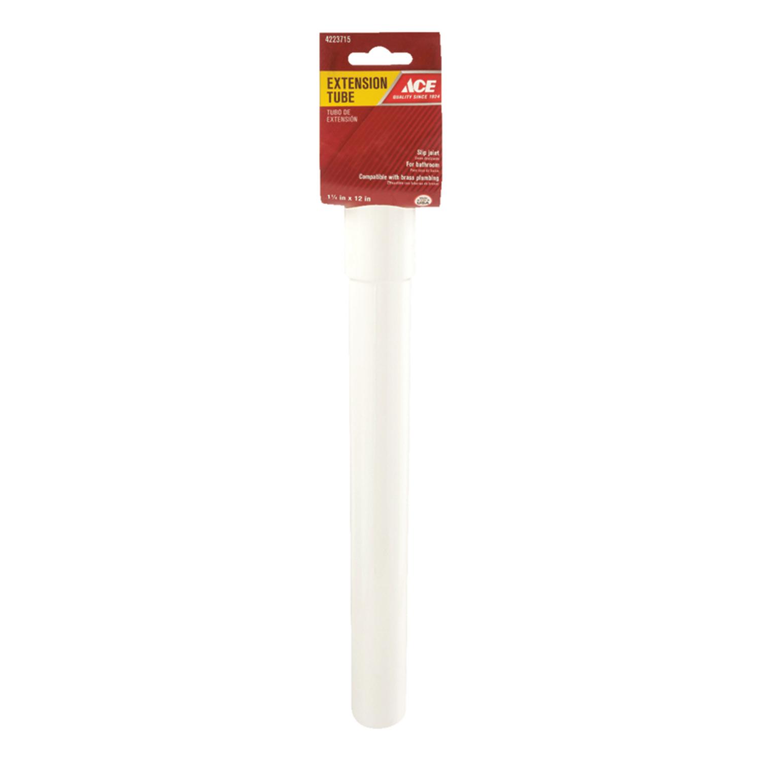 Ace 1-1/4 in. D X 12 in. L Polypropylene Extension Tube