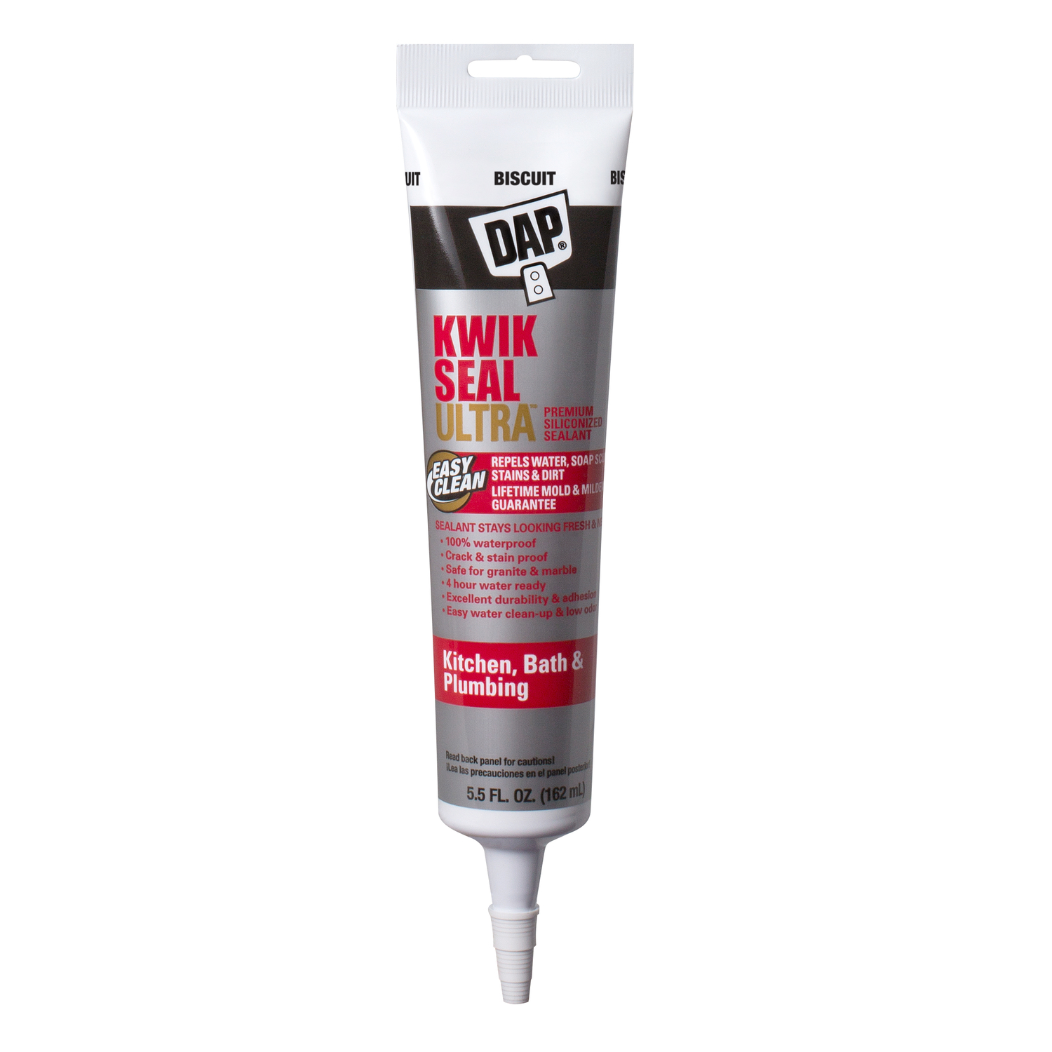 DAP Kwik Seal Ultra Biscuit Siliconized Acrylic Kitchen and Bath Sealant 5.5 oz
