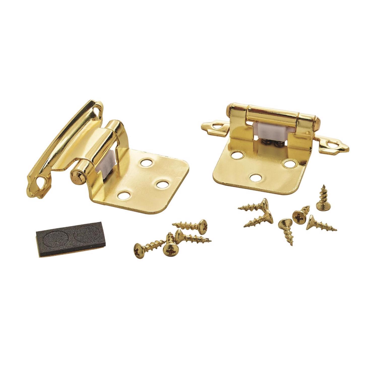 Amerock 1-13/16 in. W X 2-3/4 in. L Polished Brass Steel Self-Closing Hinge 2 pk