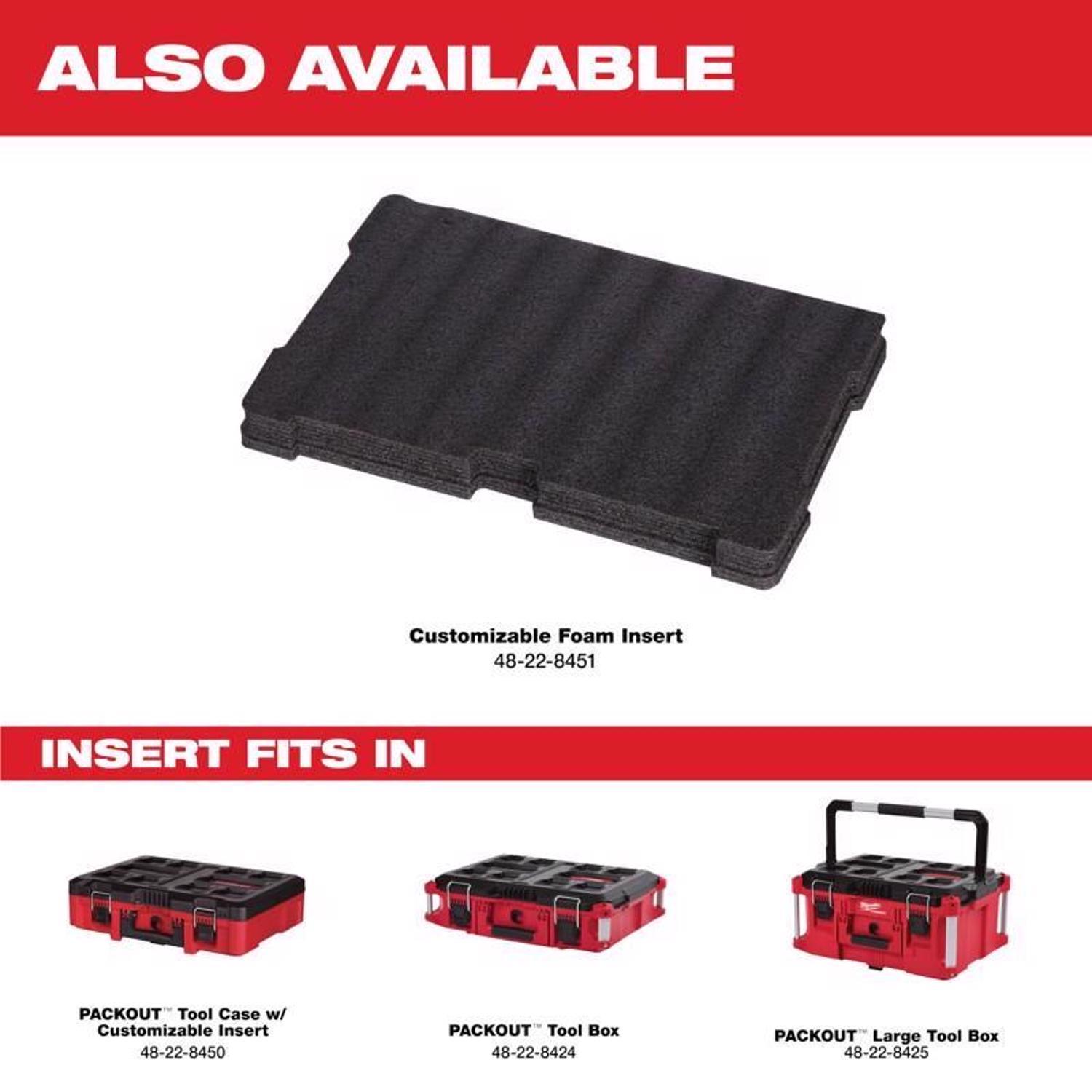 Milwaukee Packout 16 in. Portable Modular Tool Case with Foam Insert Black/Red