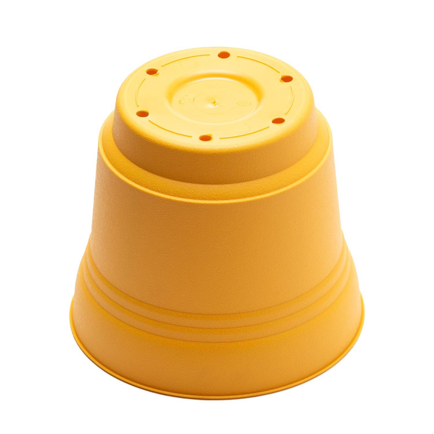 Bloem Saturn 4.5 in. H X 5 in. W Plastic Traditional Planter Yellow