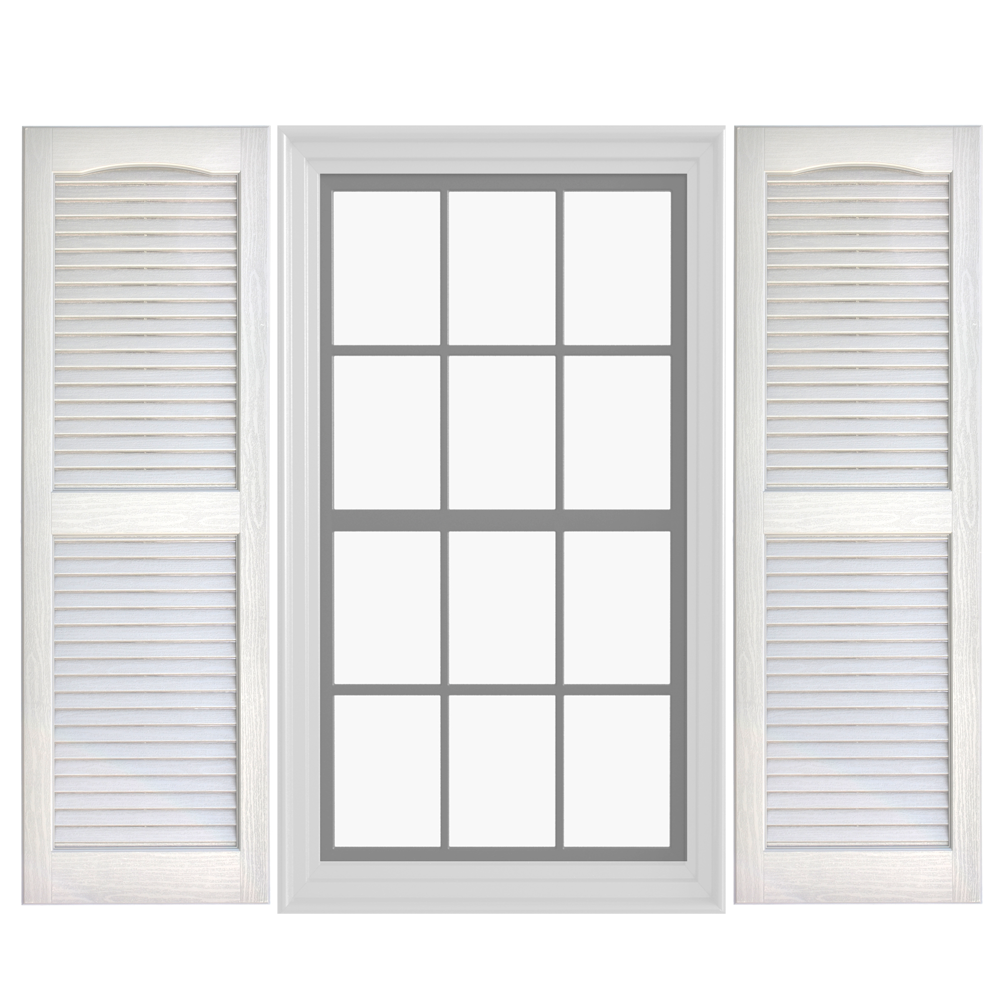 Pontiac Trail Open Louver Shutter 14.5 in. x 59 in. Dover White/Paintable