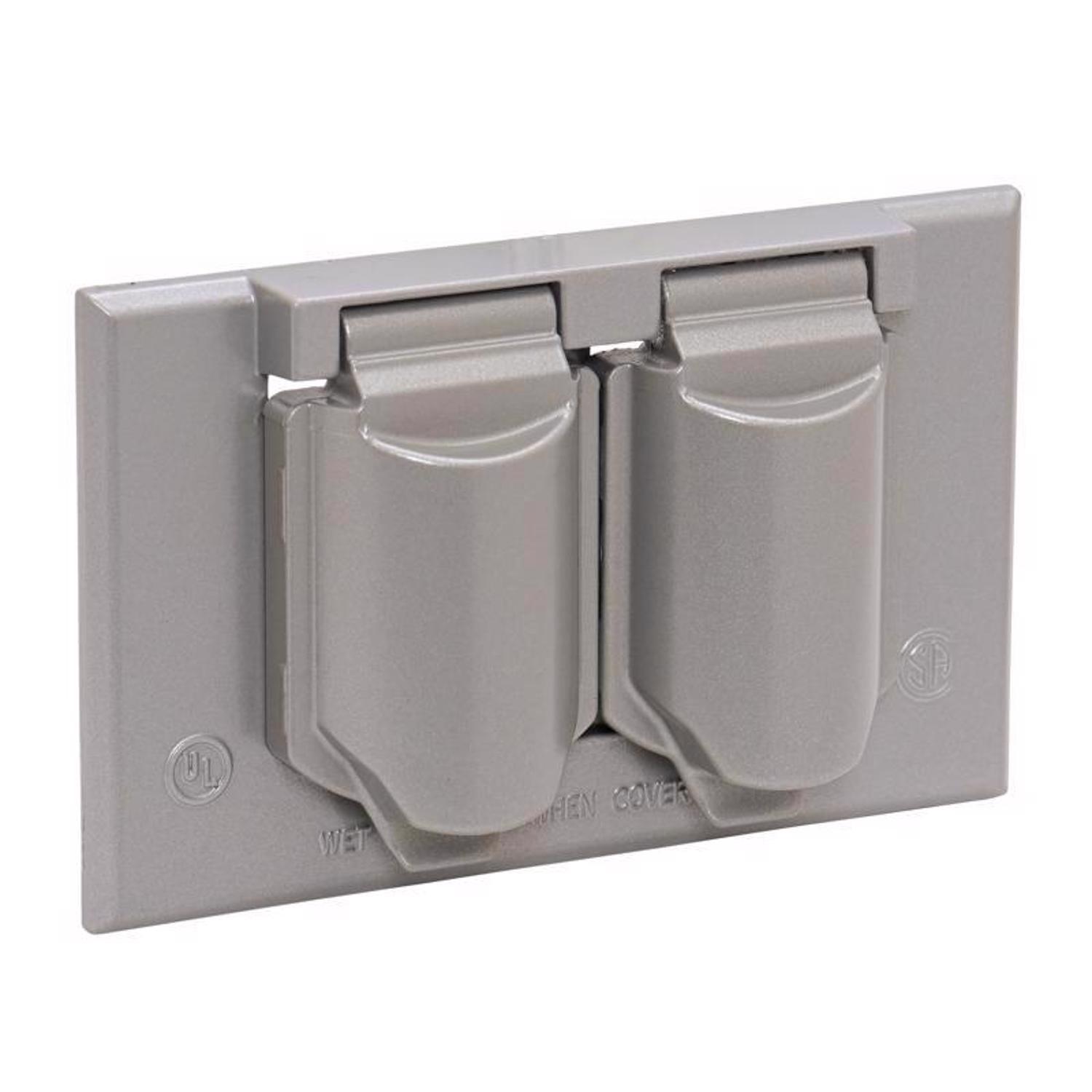Sigma Engineered Solutions Rectangle Die-Cast Metal 1 gang 2.83 in. H X 4.57 in. W Horizontal Duplex