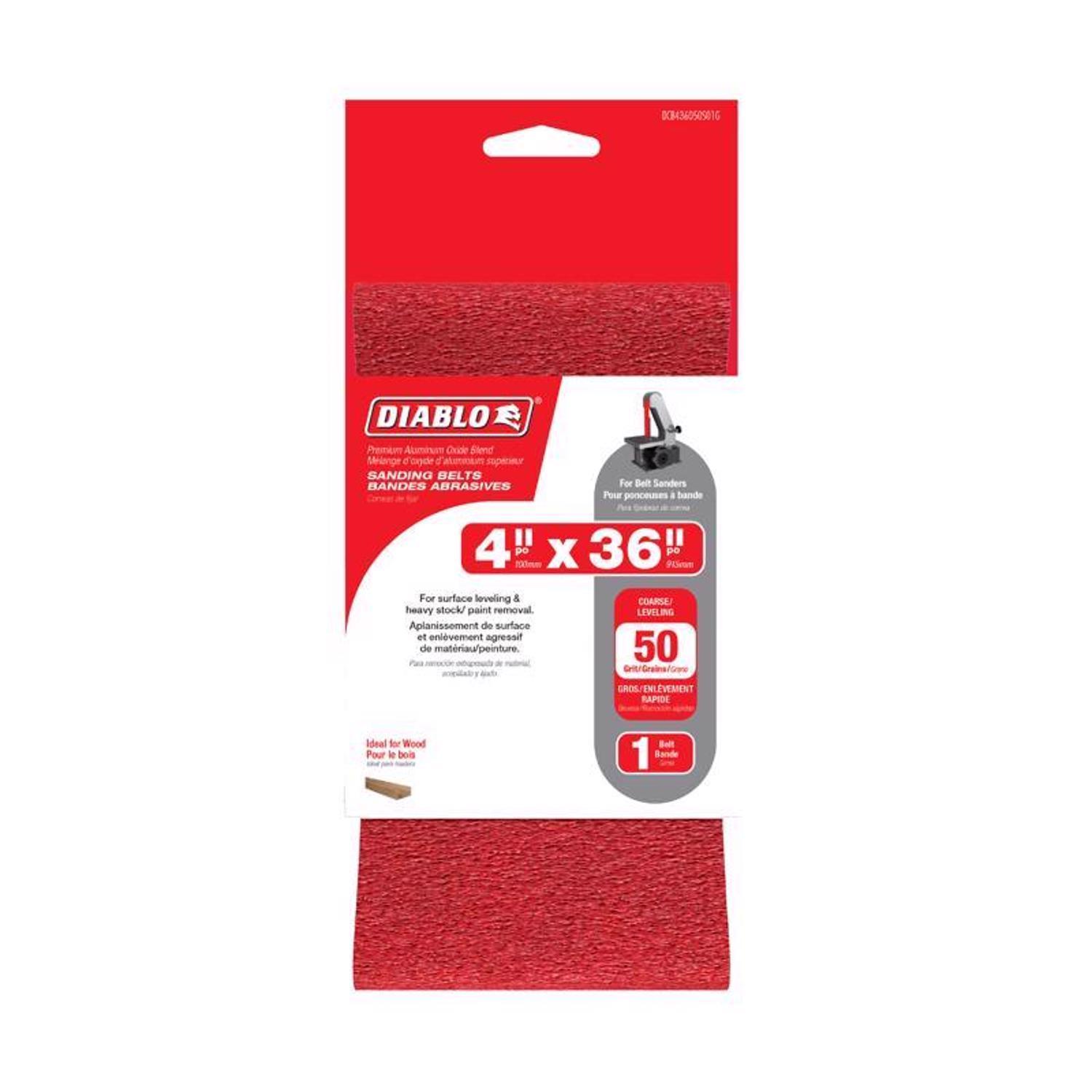 Diablo 36 in. L X 4 in. W Premium Zirconium Blend Sanding Belt 50 Grit Coarse 1 pc