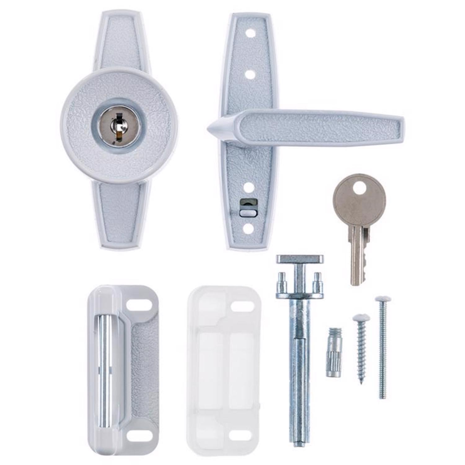 Ace Polished White Metal Keyed Universal Knob Latch 1 pk
