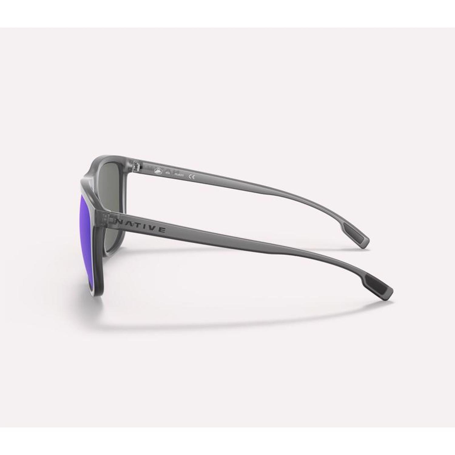 Native Mesa Sunglasses Unisex Matte Smoke Crystal Frame Blue Lens Polarized Blue Light Blocking