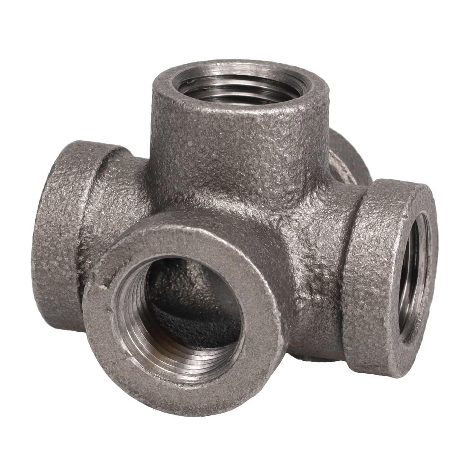 STZ Industries 1/2 in. FIP each X 1/2 in. D FIP 1/2 in. D Female Black Malleable Iron Cross