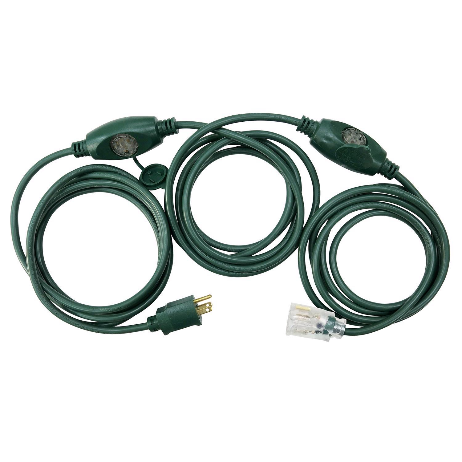 Ace Outdoor 25 ft. L Green Triple Outlet Cord 14/3 STW