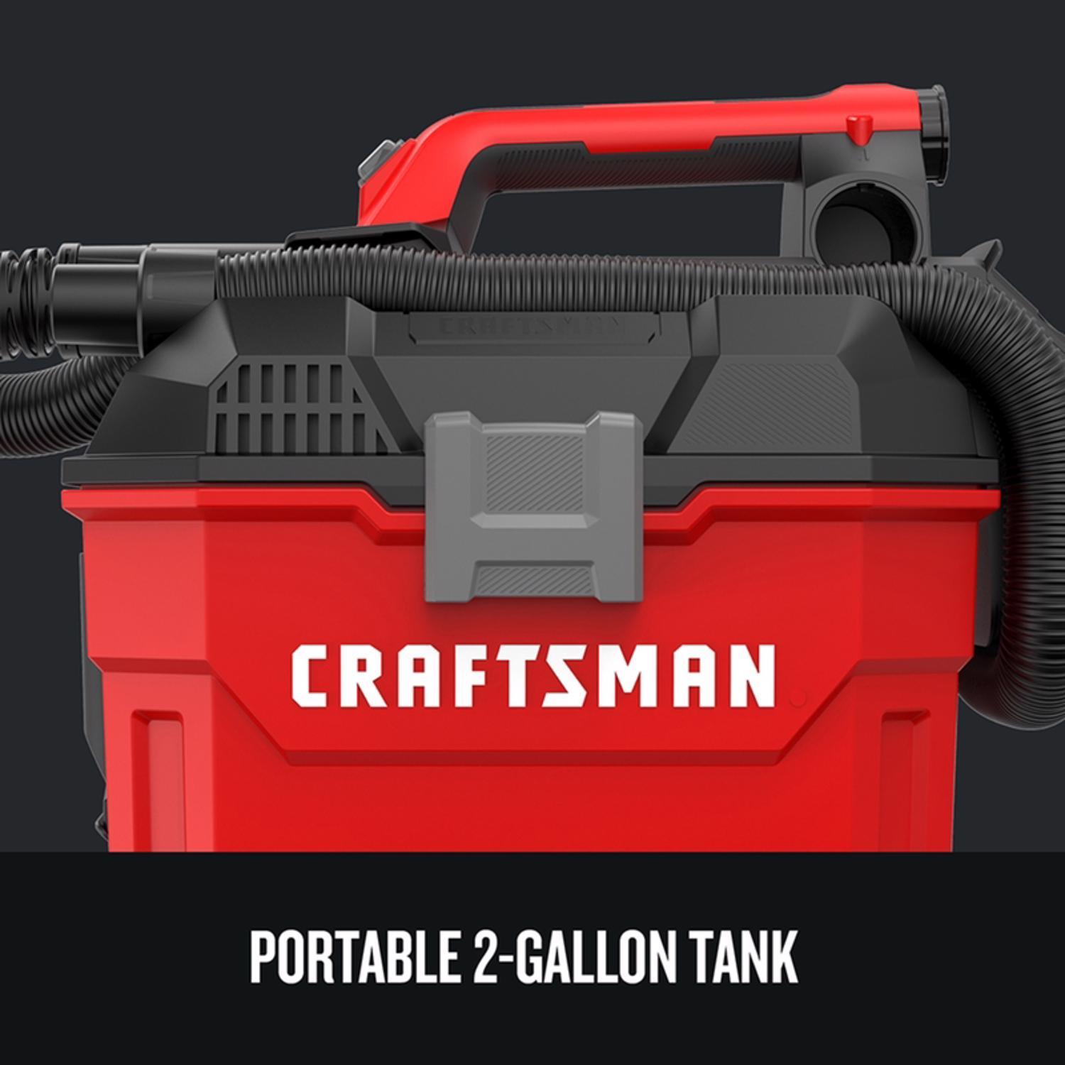 CRAFTSMAN V20 CMCV002B 2 gal Cordless Portable Wet/Dry Vacuum Tool Only