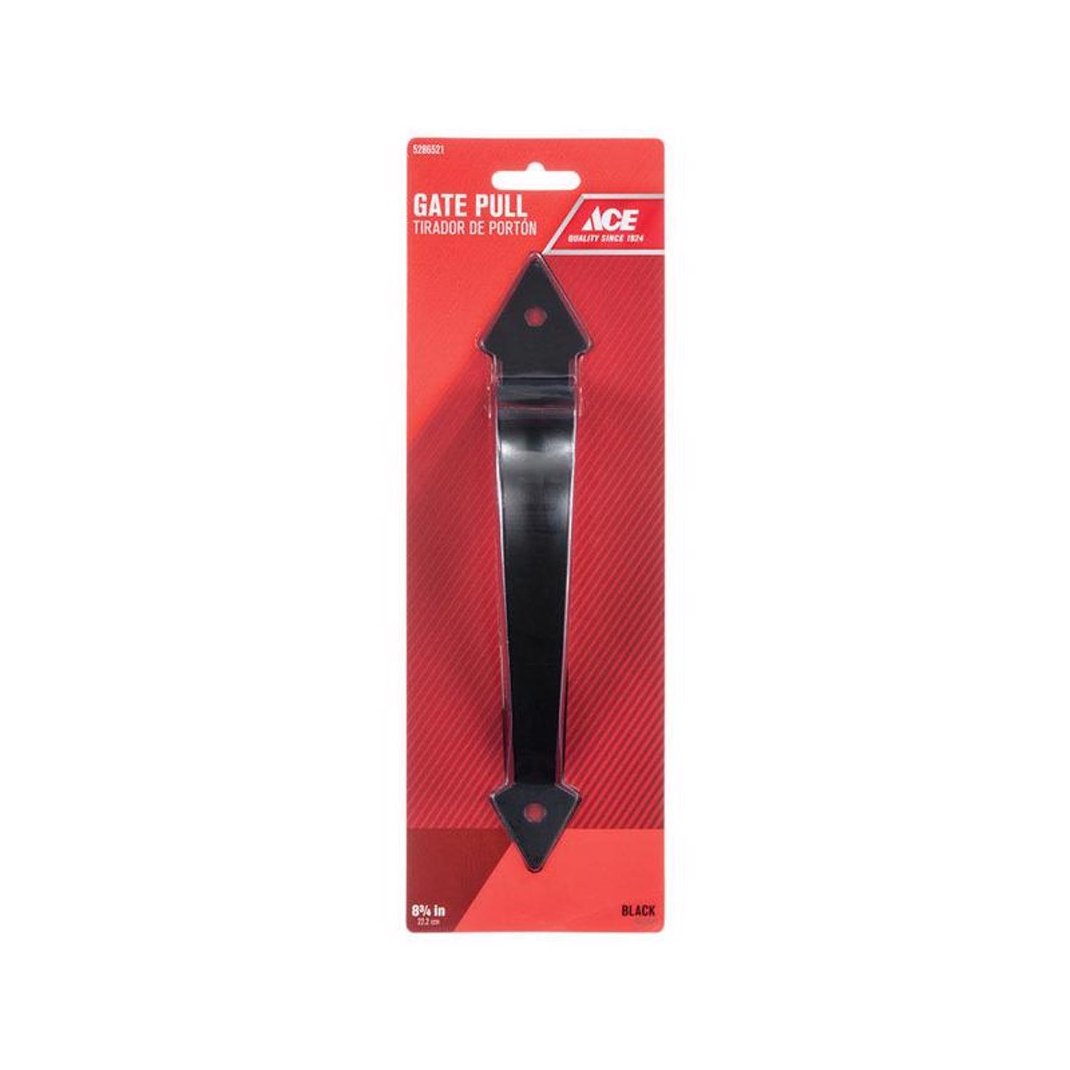 Ace 8.75 in. L Matte Black Stainless Steel Ornamental Gate Pull
