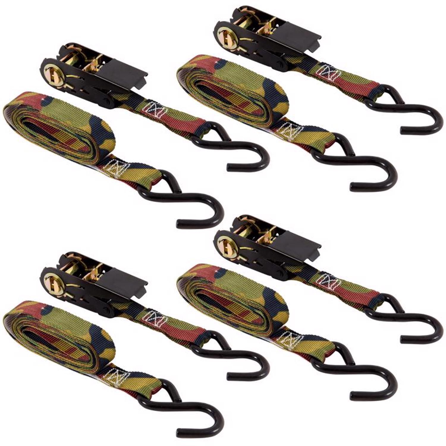 Keeper 1 in. W X 8 ft. L Camo Tie Down w/Ratchet 400 lb 4 pk