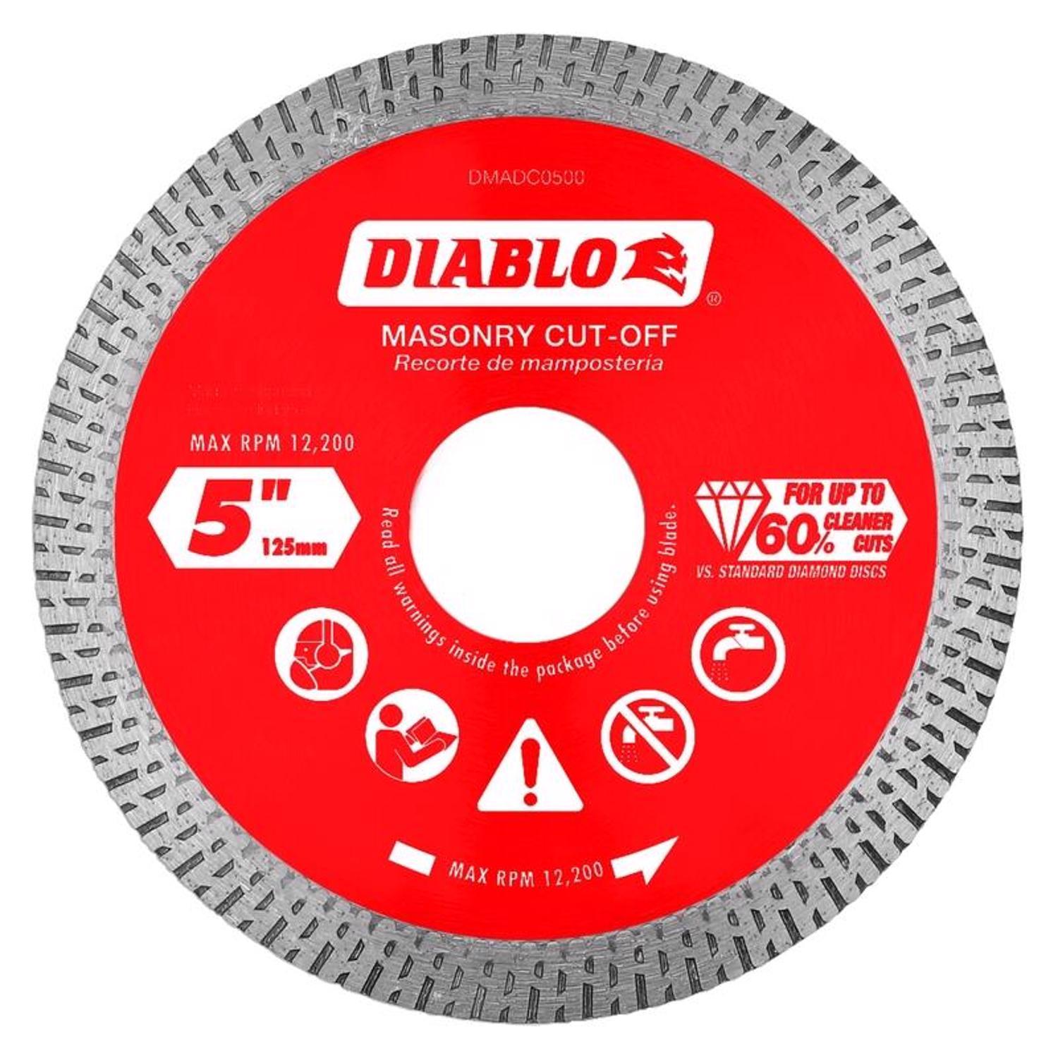 Diablo 5 in. D X 7/8 in. X.055 in. thick Diamond Masonry Cut-Off Disc 1 pk