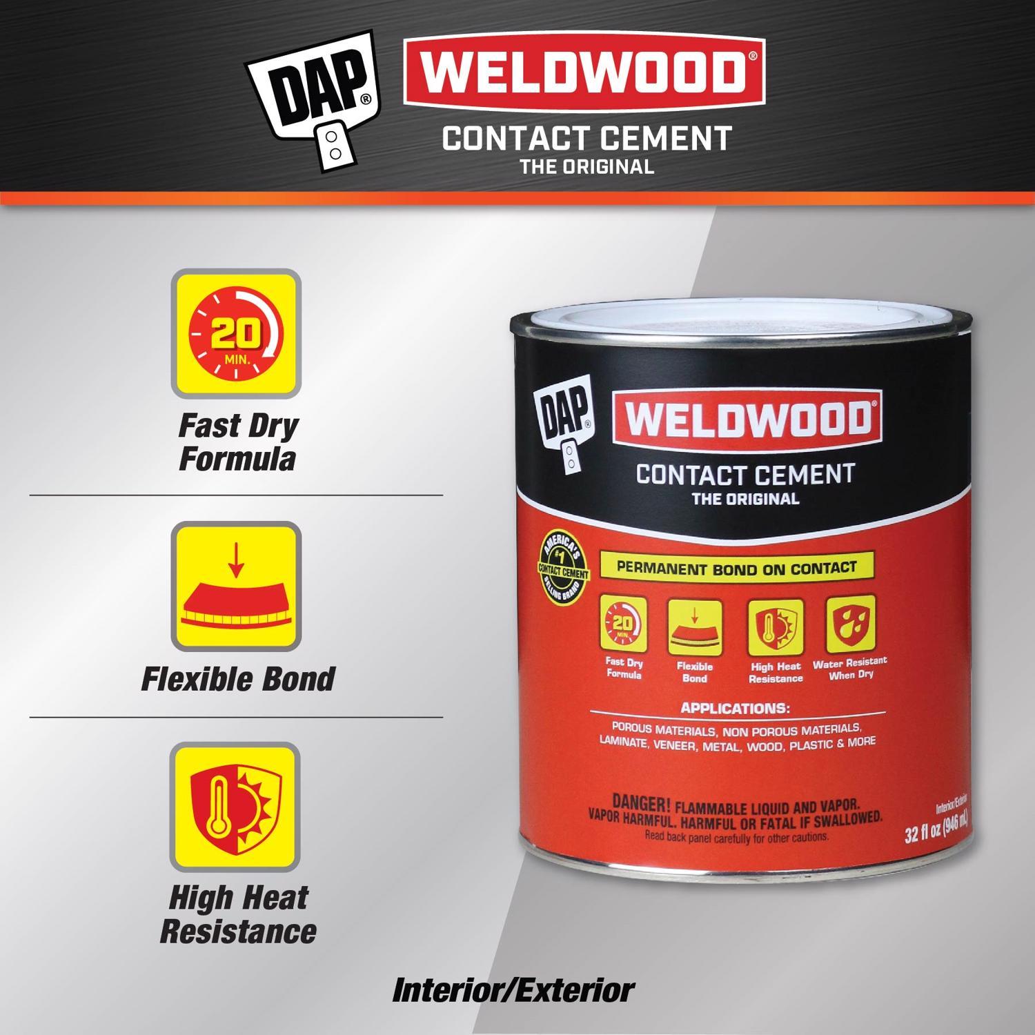 DAP Weldwood High Strength Rubber Tan Contact Cement 1 qt