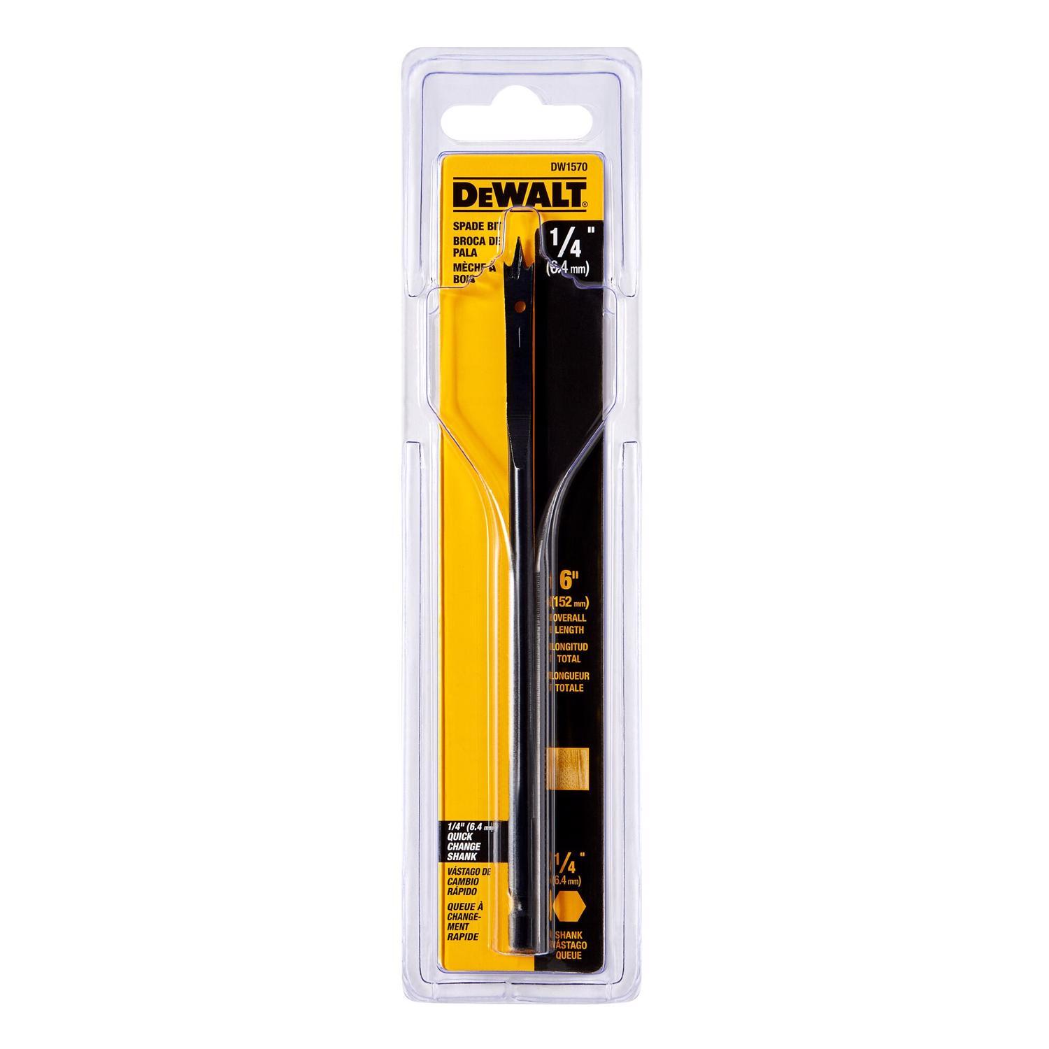 DEWALT 1/4 in. X 6 in. L Carbon Steel Spade Bit 1 pk