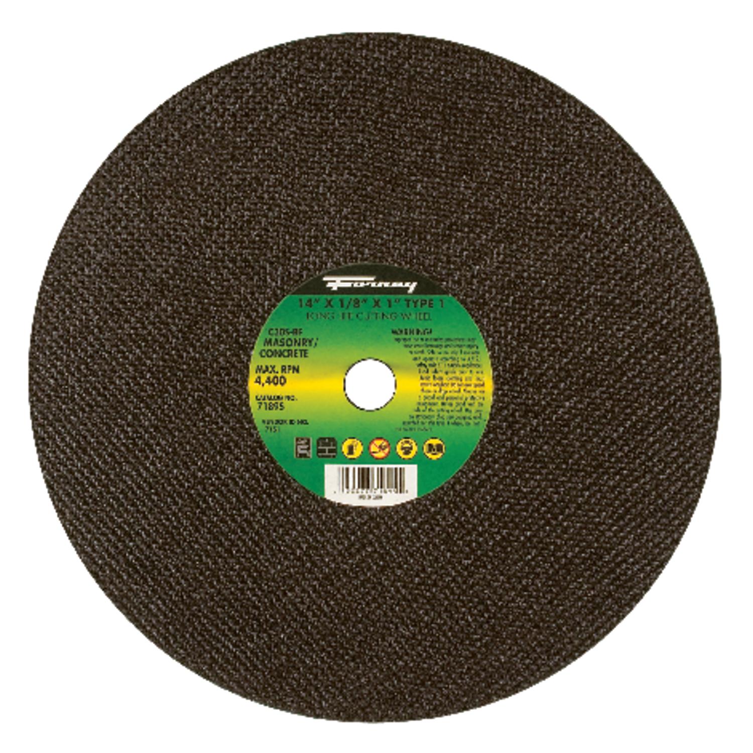 Forney 14 in. D X 1 in. Silicon Carbide Masonry/Asphalt Cutting Wheel 1 pc