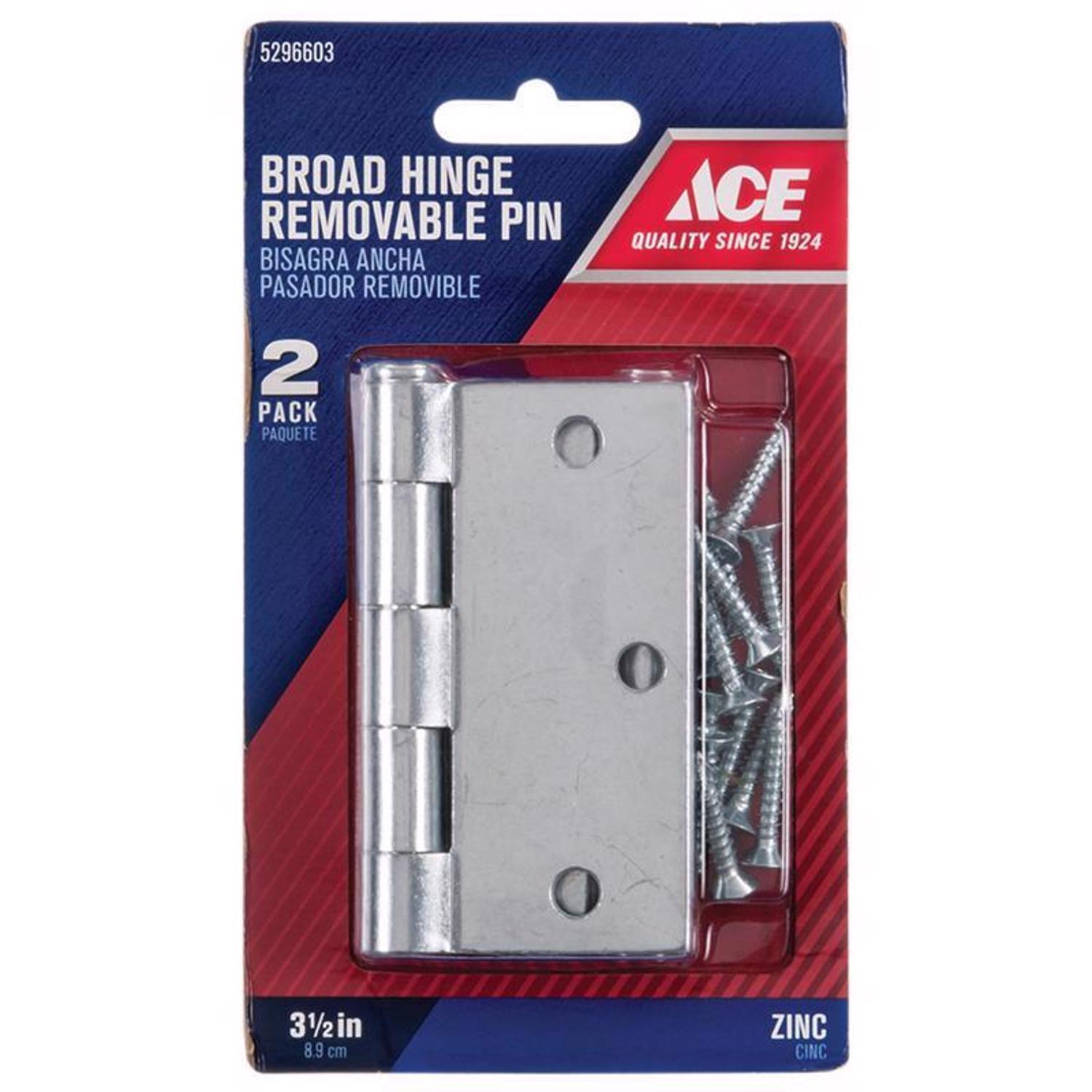 Ace 3-1/2 in. L Zinc-Plated Broad Hinge 2 pk