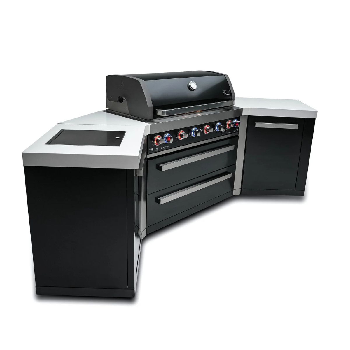 Mont Alpi 805 Black Stainless Steel Island with 45-degree corners