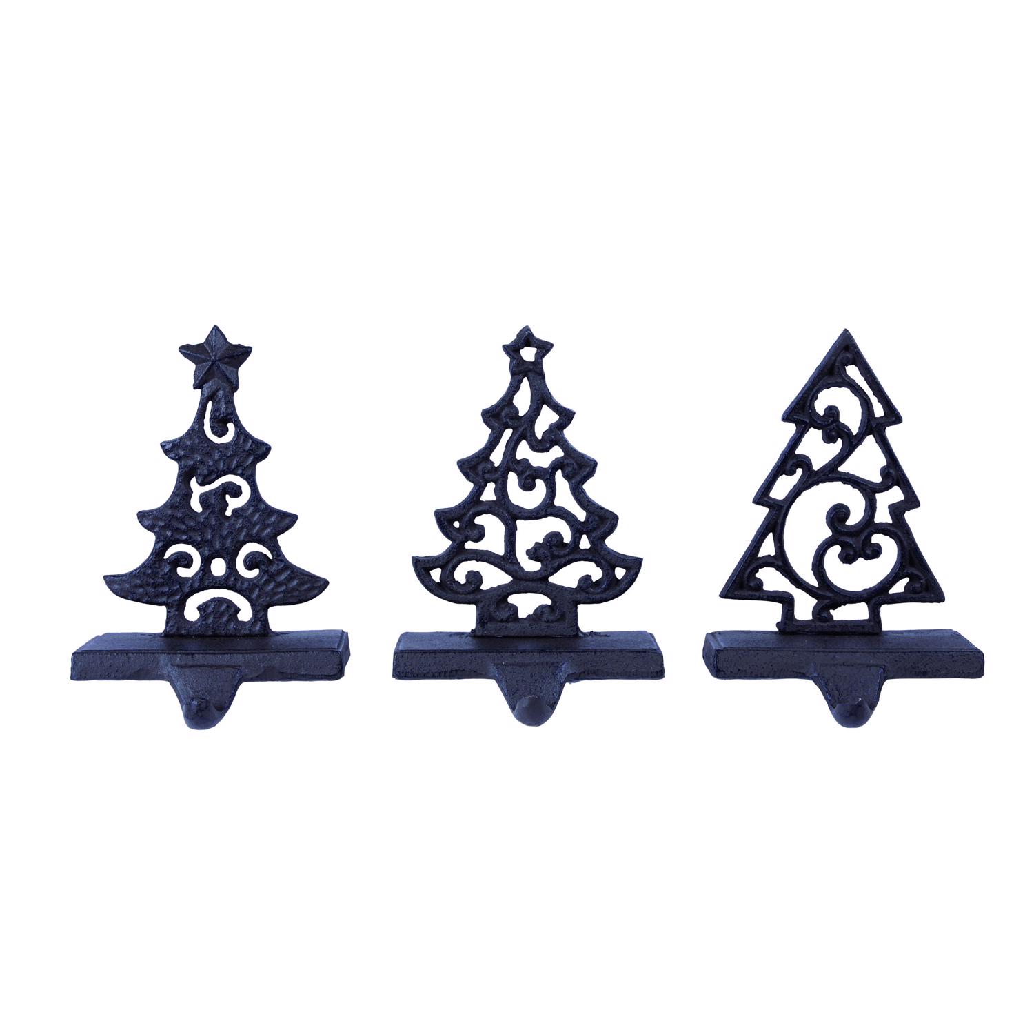 Transpac Black Tree Stocking Holder Indoor Christmas Decor 6.75 in.