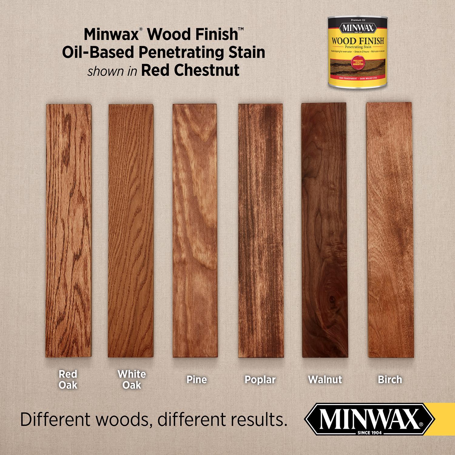 Minwax Wood Finish Semi-Transparent Red Chestnut Oil-Based Penetrating Wood Stain 1/2 pt