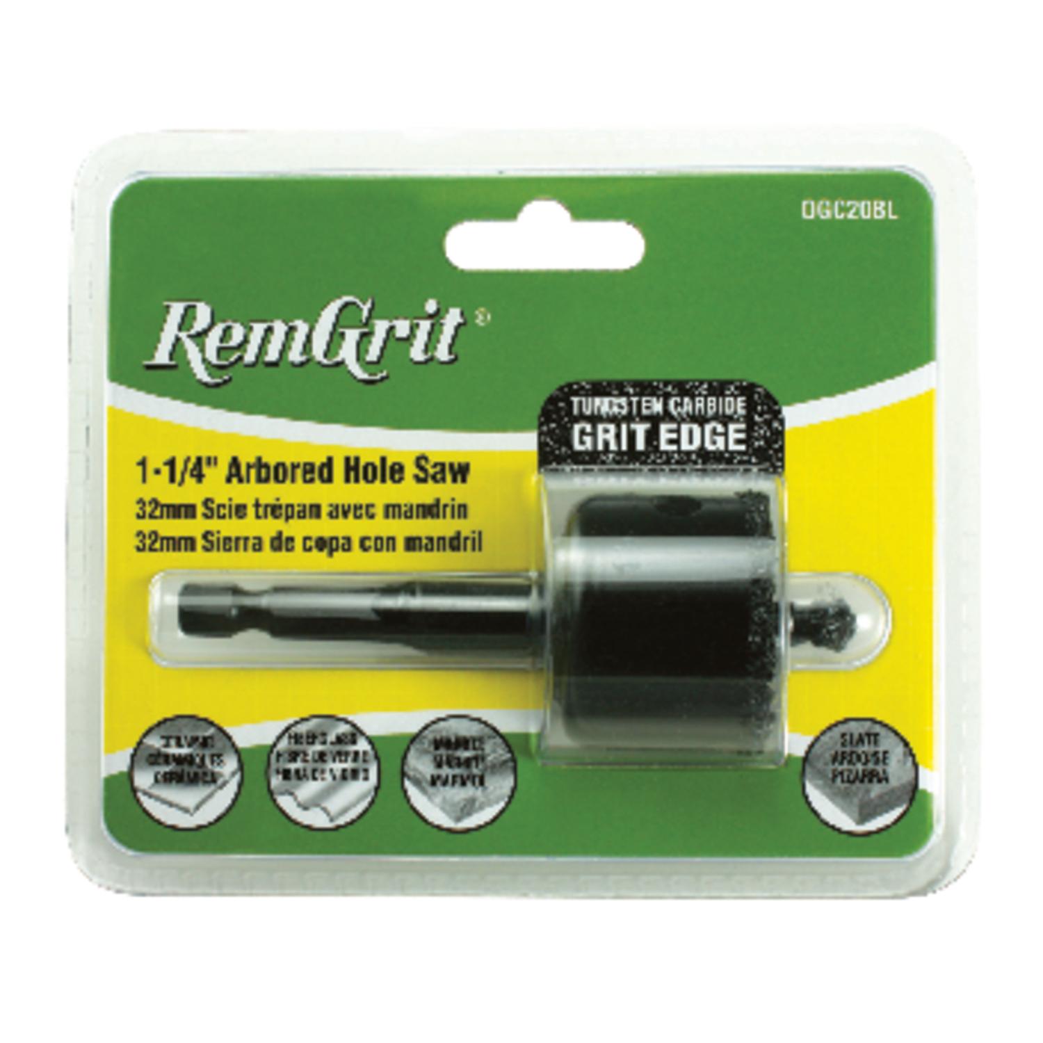 Disston 1-1/4 in. Carbide Grit 1/4 in. D Hole Saw Arbor Arbor Included