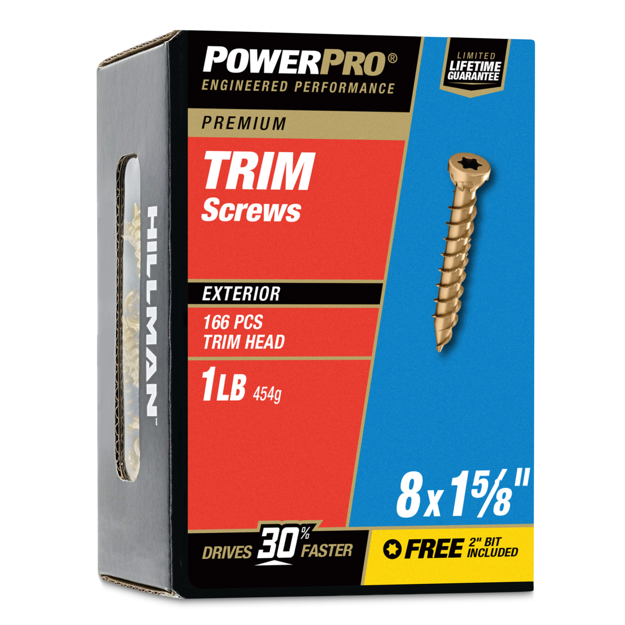 Power Pro&reg; Premium Bronze Exterior Trim Screws (#8 x 1-5/8 in.) - 166 pc