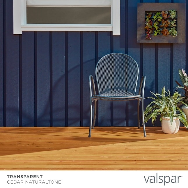 Valspar Pre-Tinted Cedar Naturaltone Transparent Exterior Wood Stain and Sealer in One,1 Gallon