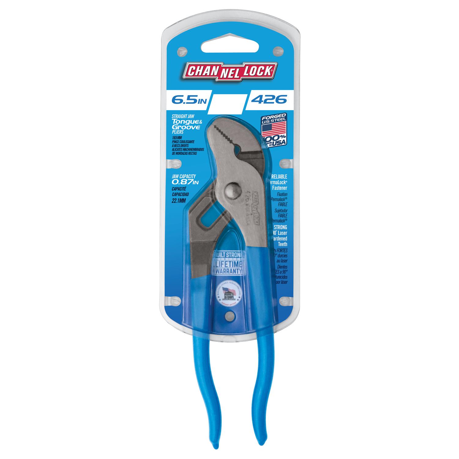 Channellock 6.5 in. Steel Straight Jaw Tongue and Groove Pliers