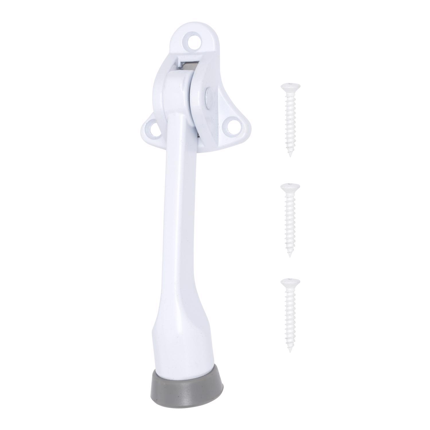 Ace 4 in. W Metal White Kick-Down Door Holder Mounts to door and wall 0 in.