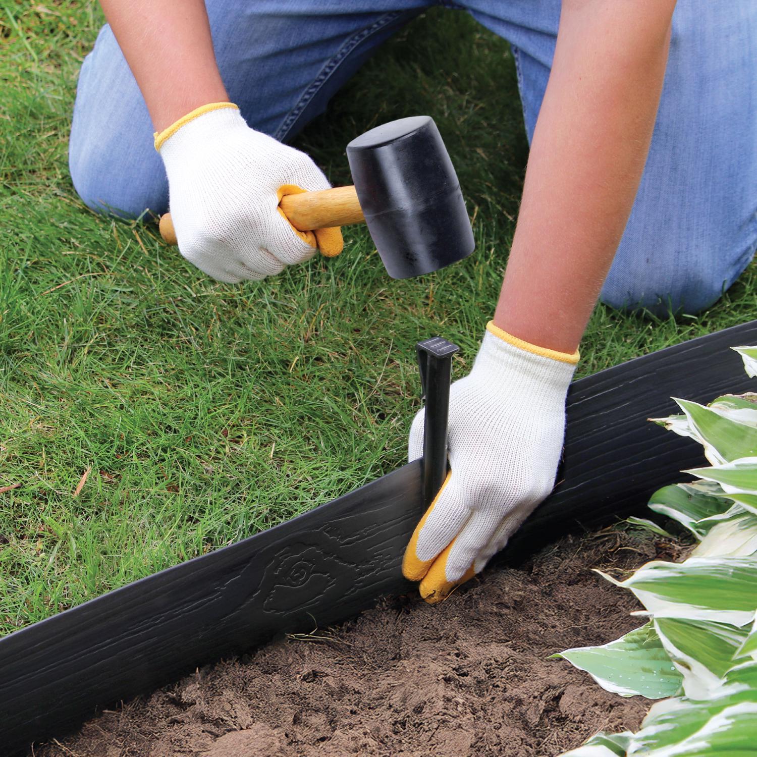 Master Mark Terrace Board 40 ft. L X 4 in. H Plastic Black Lawn Edging