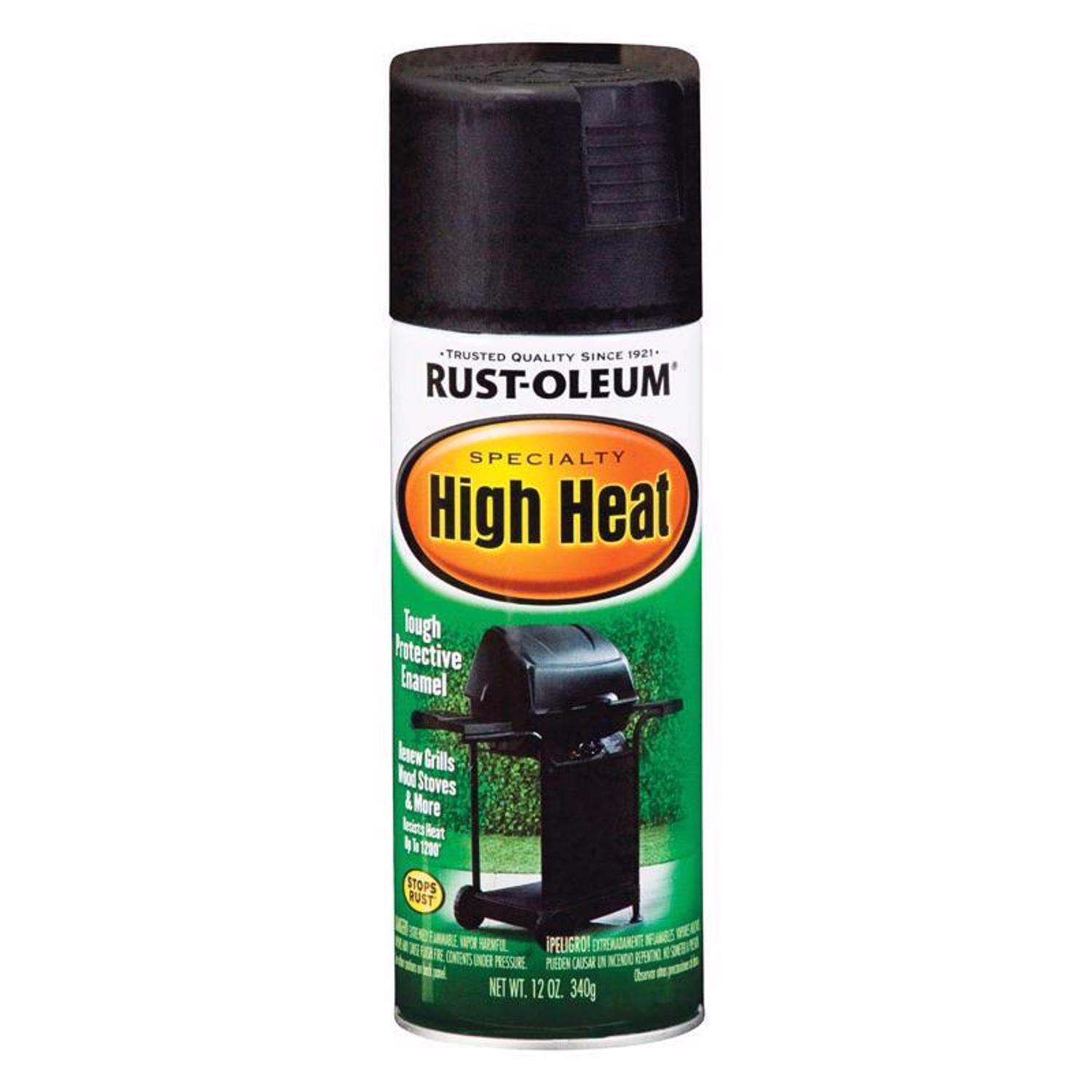 Rust-Oleum Specialty Satin Bar-B-Que Black High Heat Spray Paint 12 oz