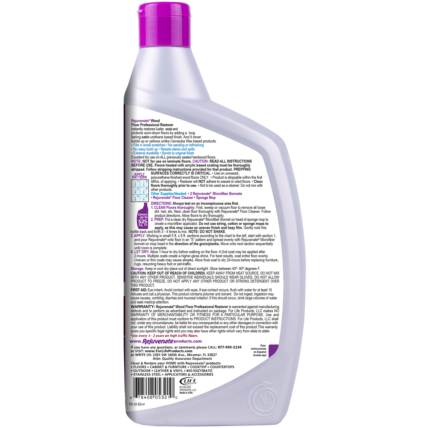 Rejuvenate Satin Wood Floor Restorer Liquid 32 oz