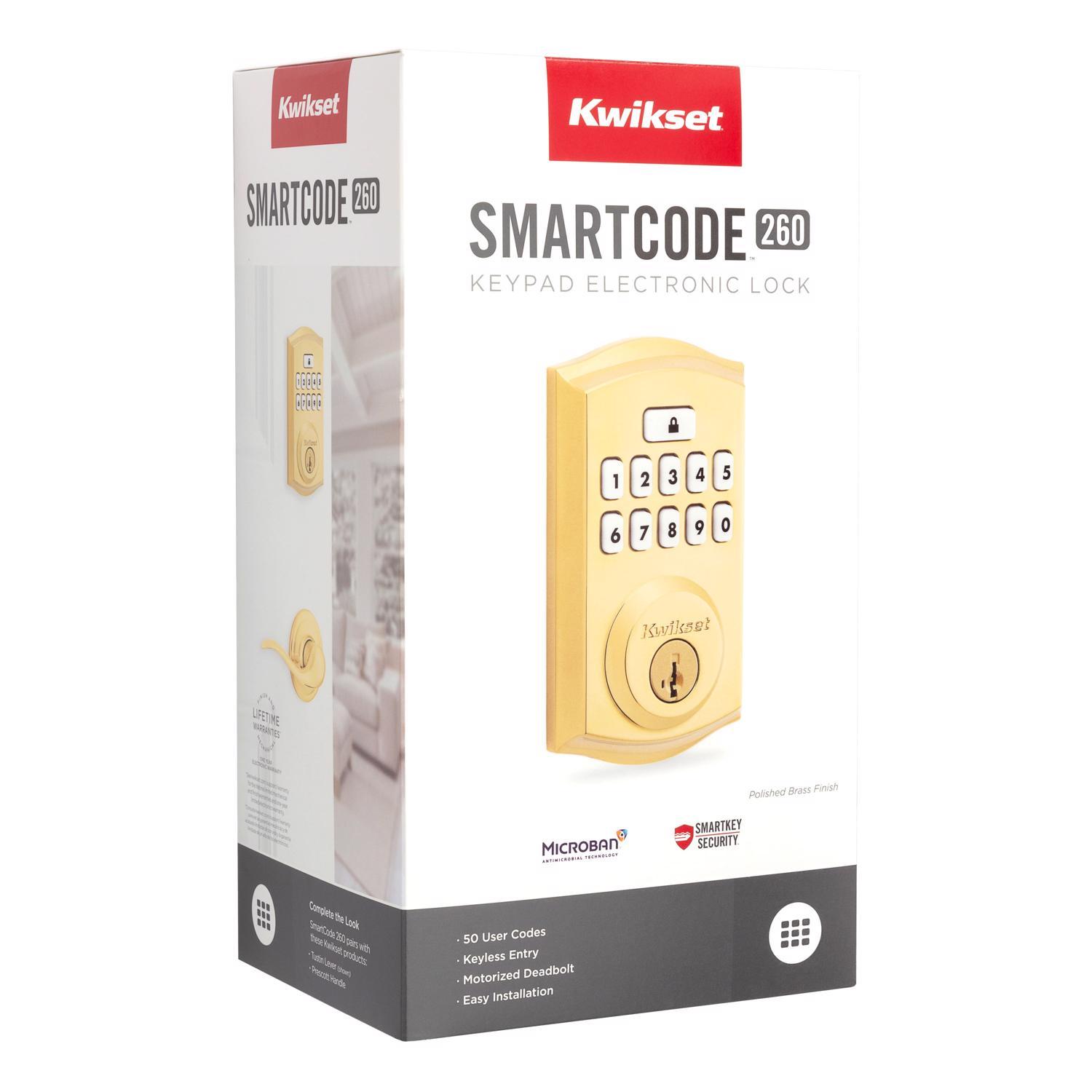 Kwikset SmartCode Polished Brass Metal Electronic Deadbolt