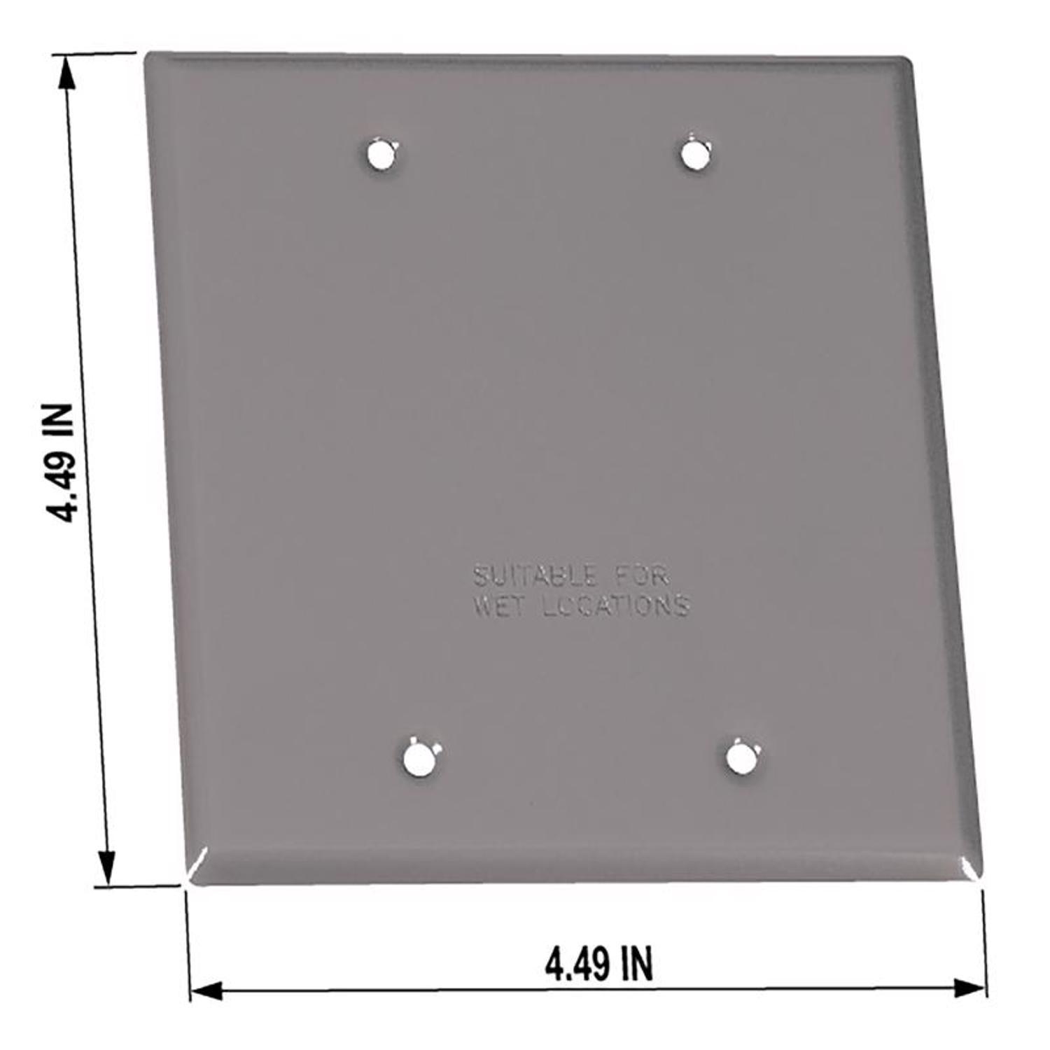 Sigma Engineered Solutions Square Stamped Steel 2 gang 4.49 in. H X 4.49 in. W Flat Box Cover