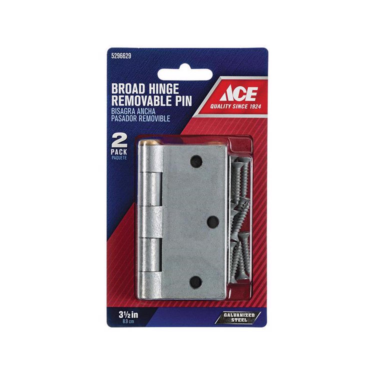 Ace 3-1/2 in. L Galvanized Broad Hinge 2 pk